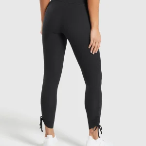 Clearance Gymshark Ribbon Ankle Leggings Black