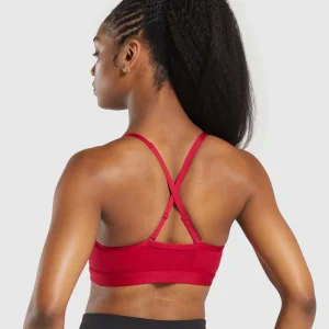 Outlet Gymshark Ruched Sports Bra ConditioningRed