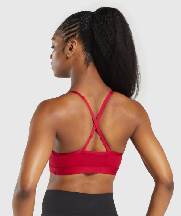 Outlet Gymshark Ruched Sports Bra ConditioningRed