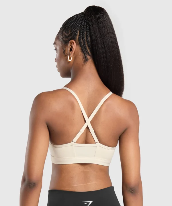 Hot Gymshark Ruched Sports Bra CreamBeige