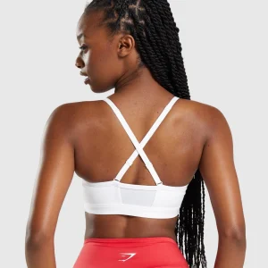 Outlet Gymshark Ruched Sports Bra White