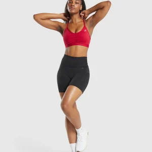 Outlet Gymshark Ruched Sports Bra ConditioningRed