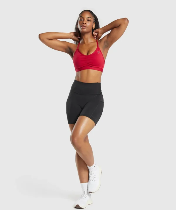 Outlet Gymshark Ruched Sports Bra ConditioningRed