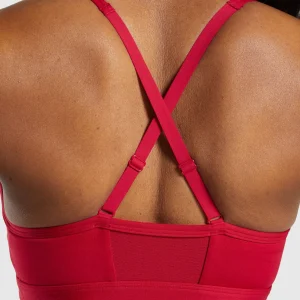 Outlet Gymshark Ruched Sports Bra ConditioningRed