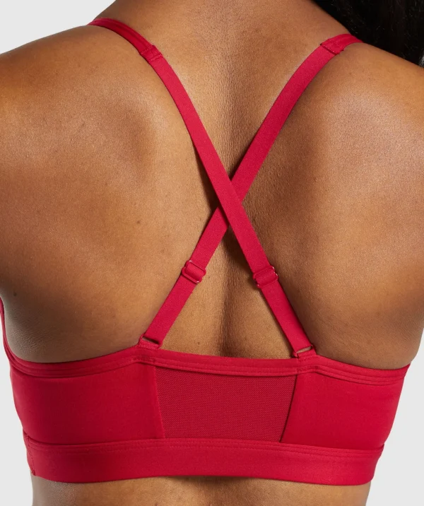 Outlet Gymshark Ruched Sports Bra ConditioningRed