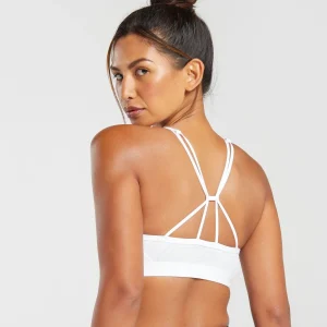 Outlet Gymshark Ruched Strappy Sports Bra White