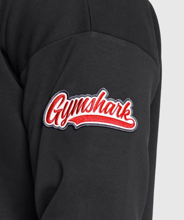 Fashion Gymshark Rugby Shirt Black/White