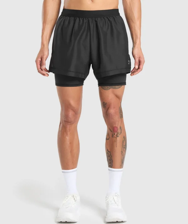 Best Gymshark Running 2 in 1 Shorts Black