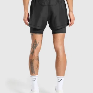 Best Gymshark Running 2 in 1 Shorts Black