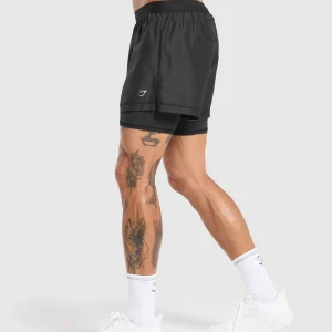 Best Gymshark Running 2 in 1 Shorts Black