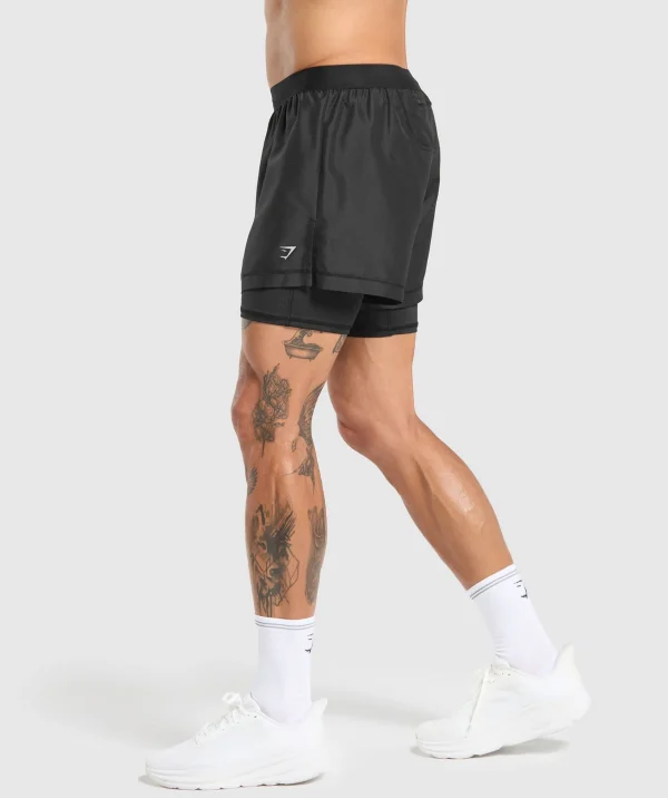 Best Gymshark Running 2 in 1 Shorts Black