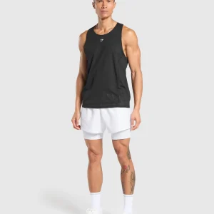 Online Gymshark Running 2 in 1 Shorts White