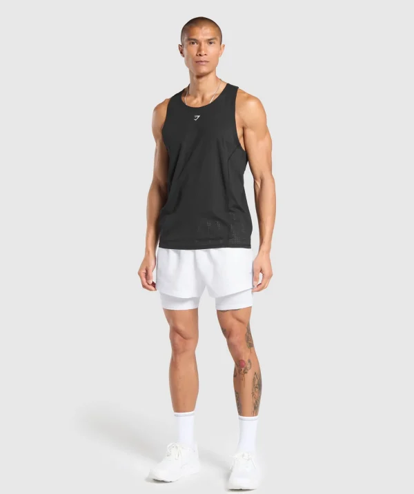 Online Gymshark Running 2 in 1 Shorts White