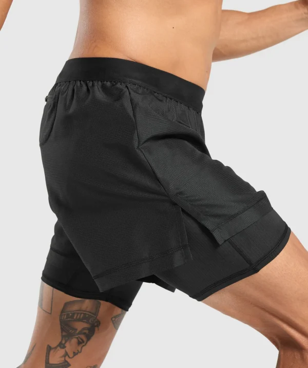 Best Gymshark Running 2 in 1 Shorts Black