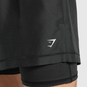 Best Gymshark Running 2 in 1 Shorts Black