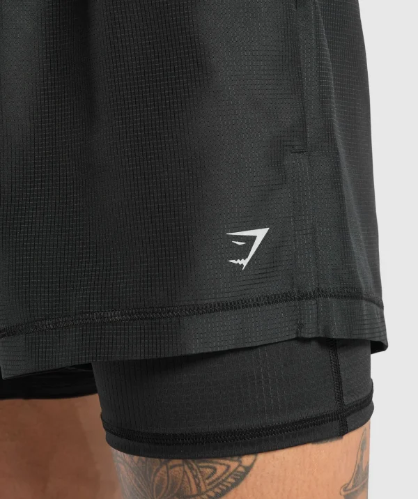 Best Gymshark Running 2 in 1 Shorts Black