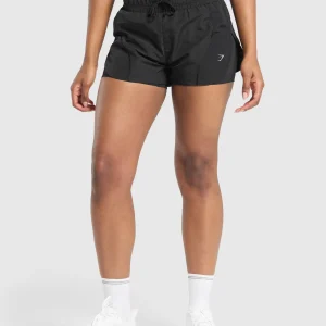 Discount Gymshark Running 2 in 1 Woven Shorts Black