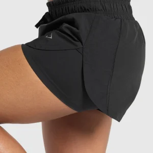 Discount Gymshark Running 2 in 1 Woven Shorts Black