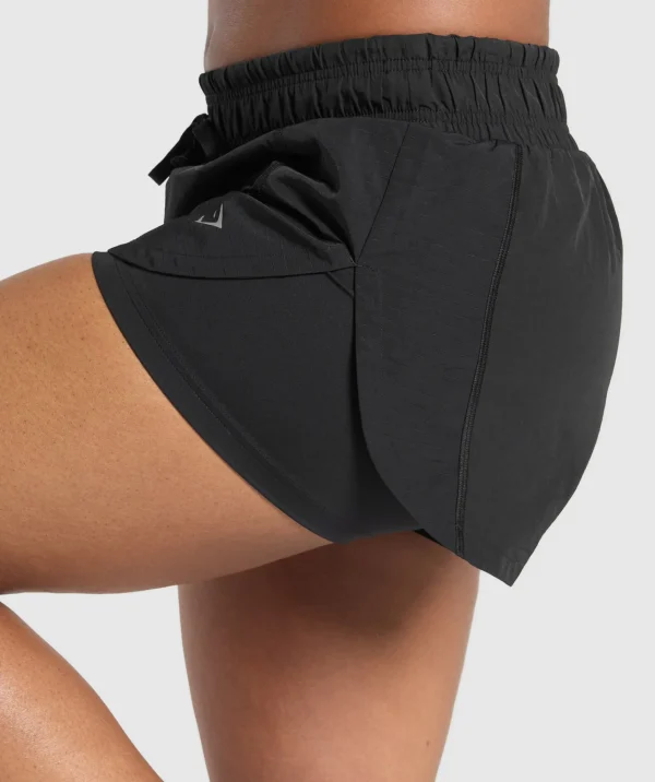 Discount Gymshark Running 2 in 1 Woven Shorts Black