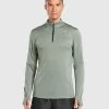 Hot Gymshark Running 1/4 Zip UnitGreen