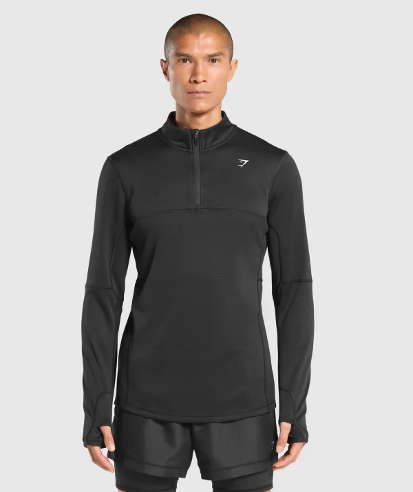 Online Gymshark Running 1/4 Zip Black