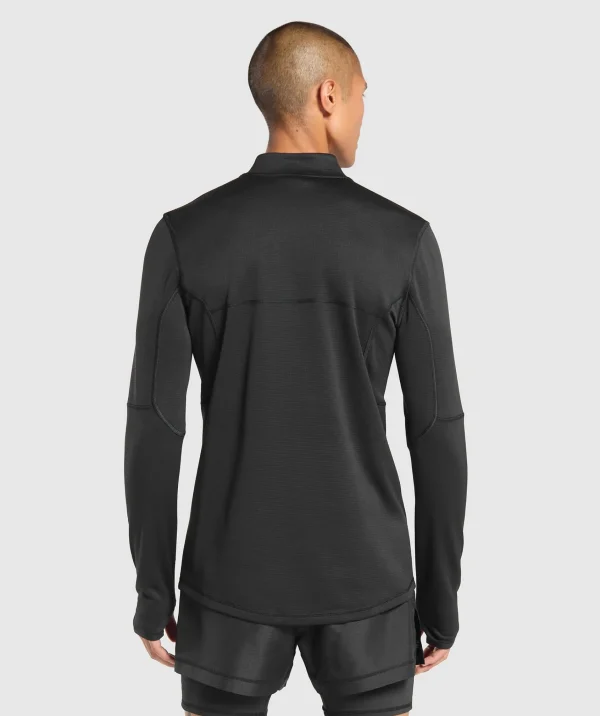 Online Gymshark Running 1/4 Zip Black