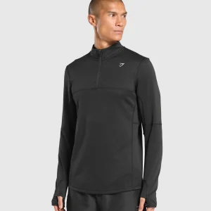 Online Gymshark Running 1/4 Zip Black