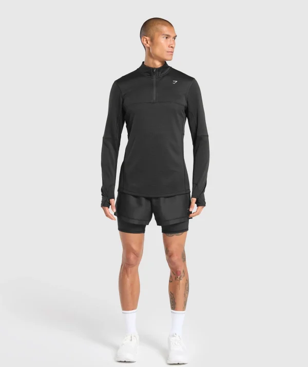 Online Gymshark Running 1/4 Zip Black