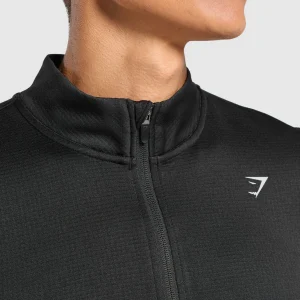 Online Gymshark Running 1/4 Zip Black