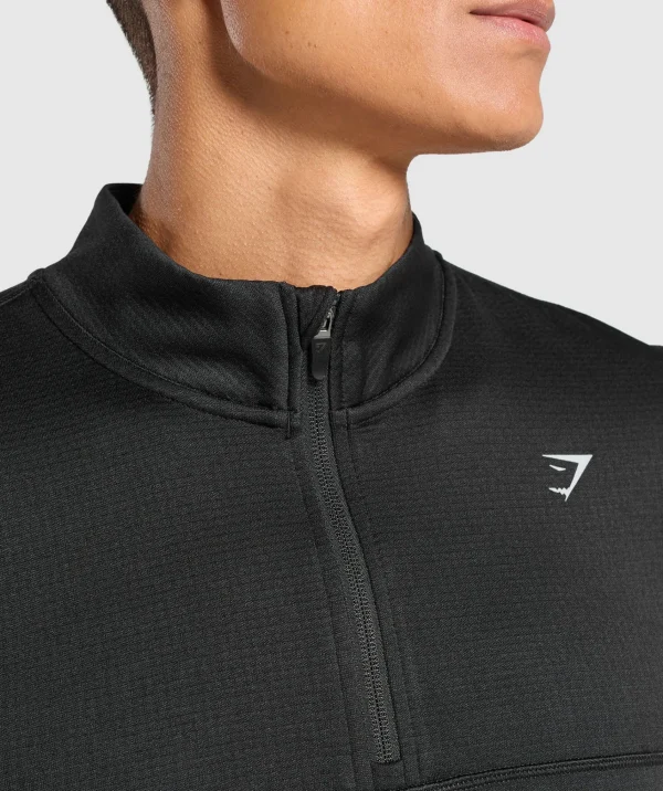 Online Gymshark Running 1/4 Zip Black