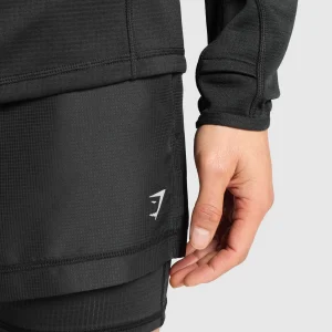 Online Gymshark Running 1/4 Zip Black