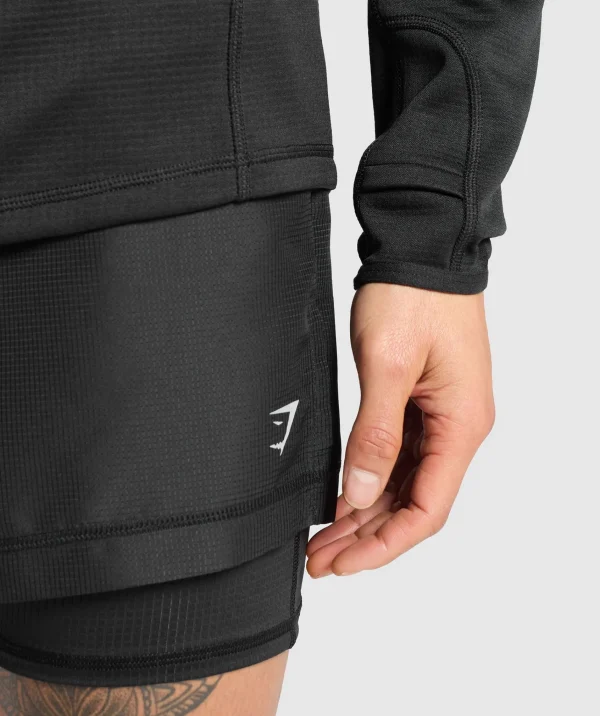 Online Gymshark Running 1/4 Zip Black