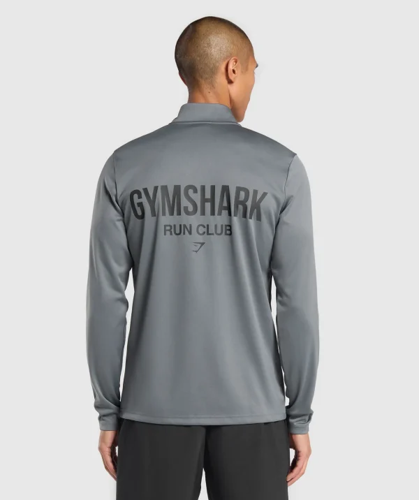 Clearance Gymshark Running Dept. 1/4 Zip PitchGrey