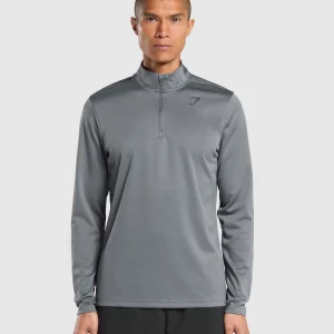 Clearance Gymshark Running Dept. 1/4 Zip PitchGrey