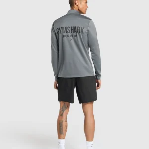 Clearance Gymshark Running Dept. 1/4 Zip PitchGrey