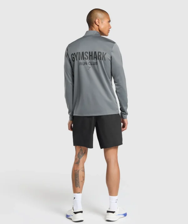 Clearance Gymshark Running Dept. 1/4 Zip PitchGrey