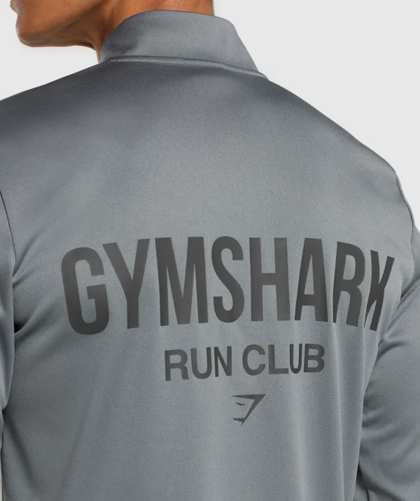 Clearance Gymshark Running Dept. 1/4 Zip PitchGrey