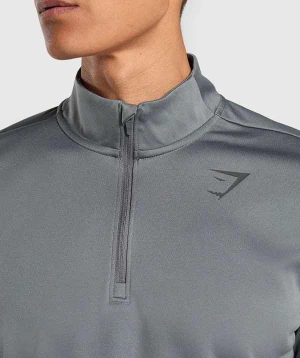 Clearance Gymshark Running Dept. 1/4 Zip PitchGrey