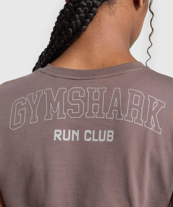 Discount Gymshark Running Graphic Crop Top SteelPurple