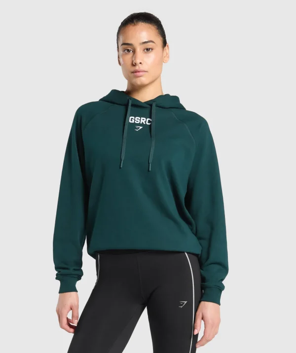 Clearance Gymshark Running Graphic Hoodie StrongTeal