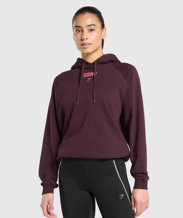 Discount Gymshark Running Graphic Hoodie DepthPurple