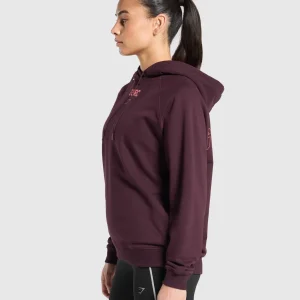 Discount Gymshark Running Graphic Hoodie DepthPurple