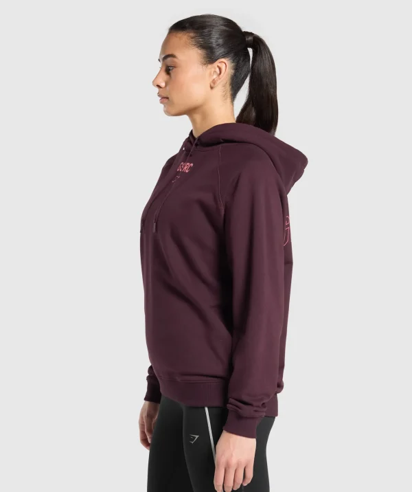 Discount Gymshark Running Graphic Hoodie DepthPurple