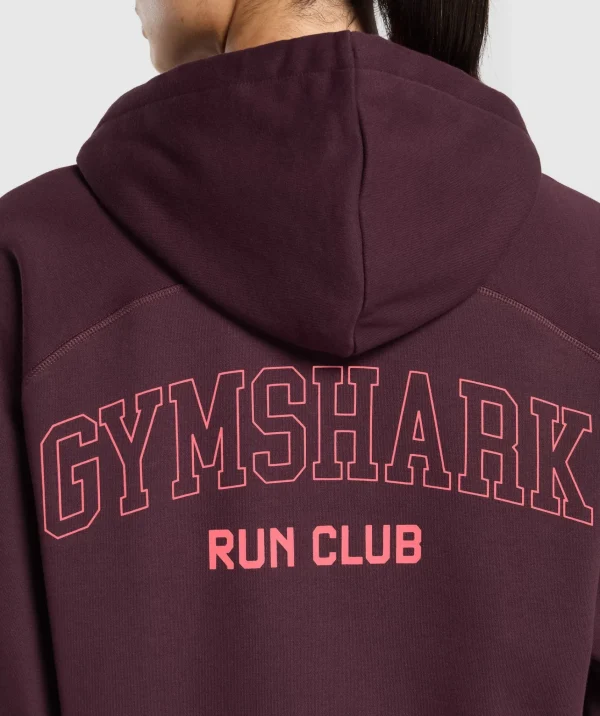 Discount Gymshark Running Graphic Hoodie DepthPurple