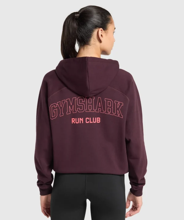 Discount Gymshark Running Graphic Hoodie DepthPurple