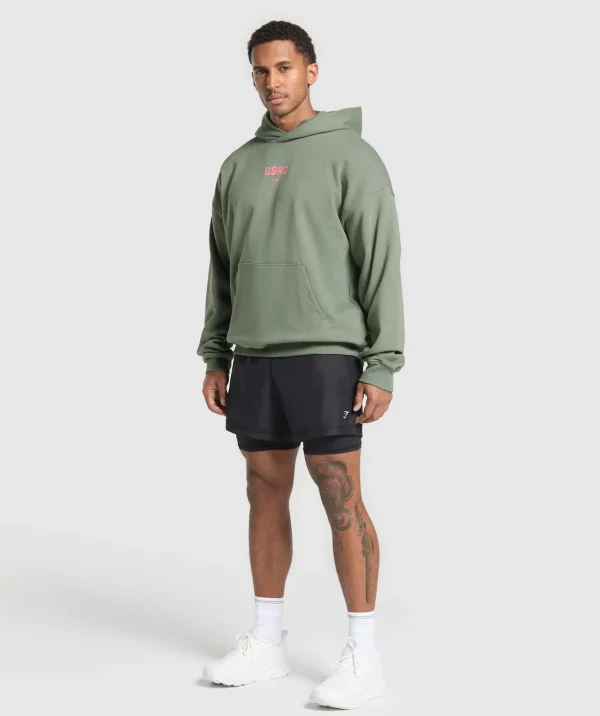 Outlet Gymshark Running Graphic Hoodie UnitGreen