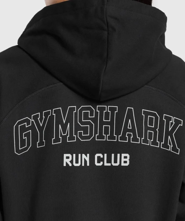 Clearance Gymshark Running Graphic Hoodie Black