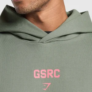 Outlet Gymshark Running Graphic Hoodie UnitGreen