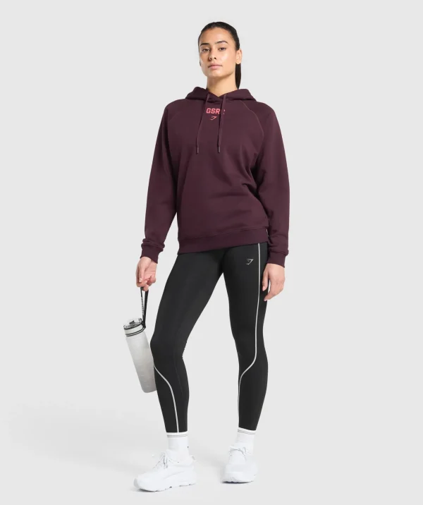 Discount Gymshark Running Graphic Hoodie DepthPurple