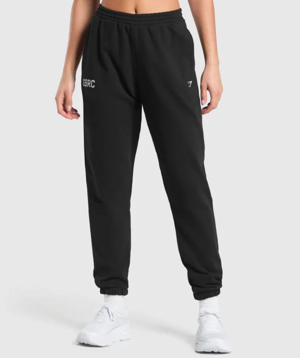 New Gymshark Running Graphic Joggers Black